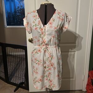 New Glory Floral dress with Pink and Green
